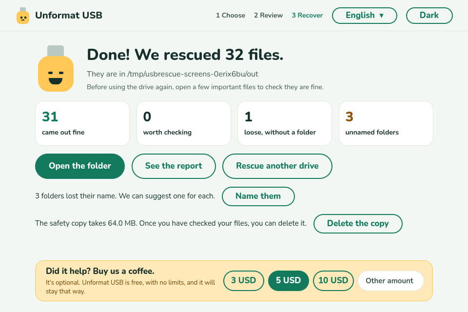 Done: what came back
