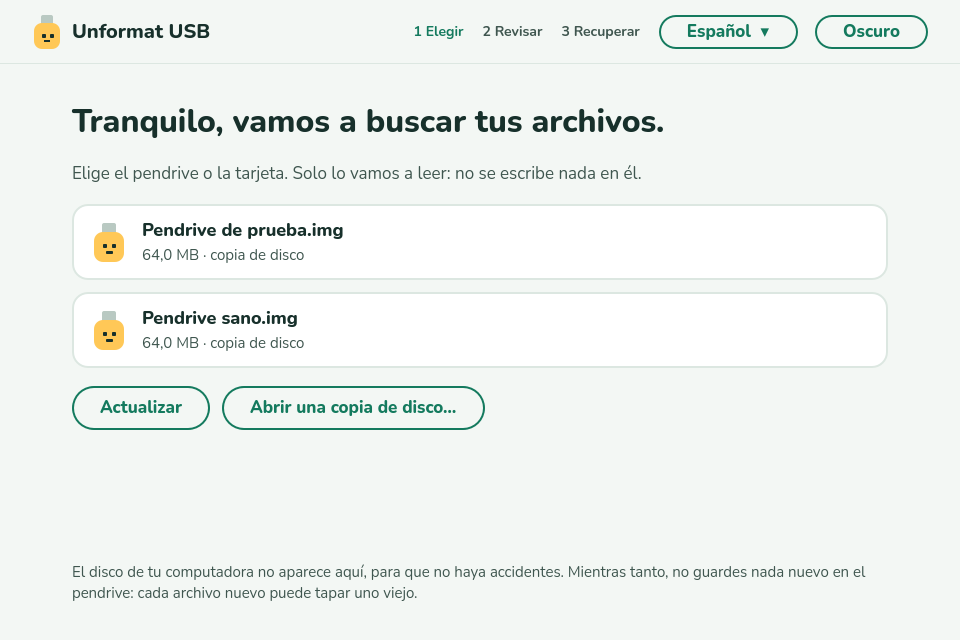 Elige el pendrive