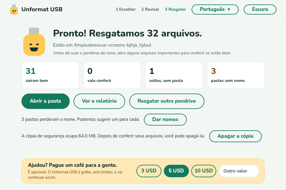 Pronto: o que voltou